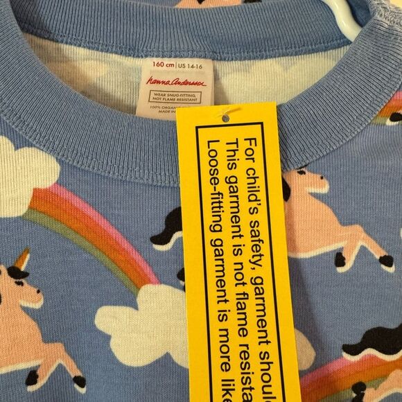 NWT Hannah Anderson Blue Unicorn Pajama Set - Picture 3 of 8